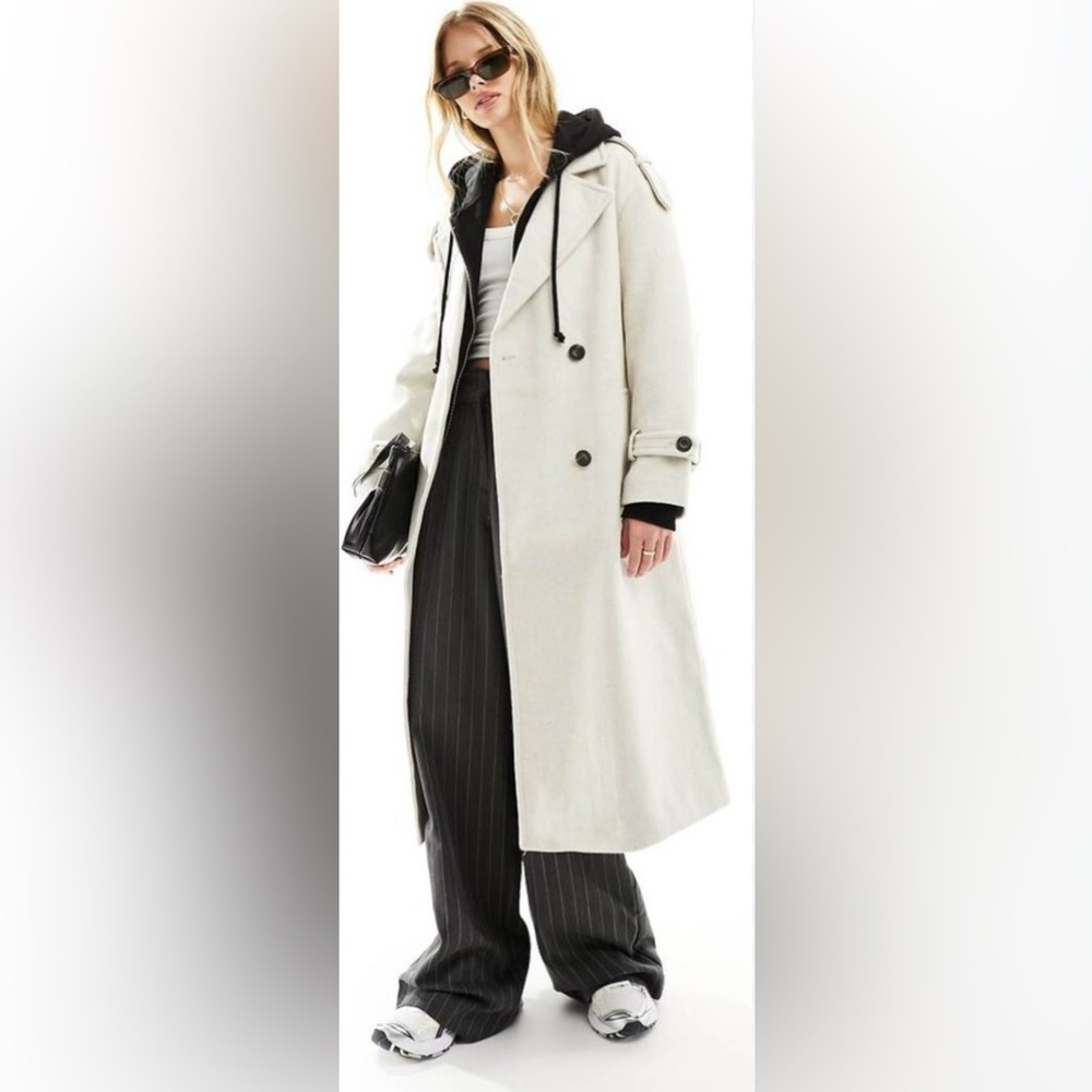 Bershka Wool Blend Trench